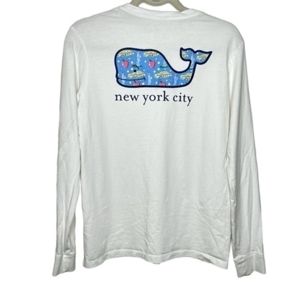 Vineyard Vines Long Sleeve Top White New York City Whale Size Large